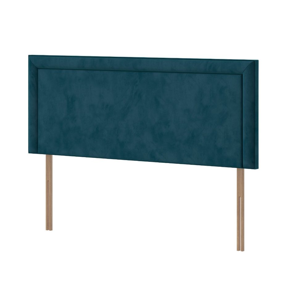 Silentnight headboard malvern smooth velvet peacock 180cm angle