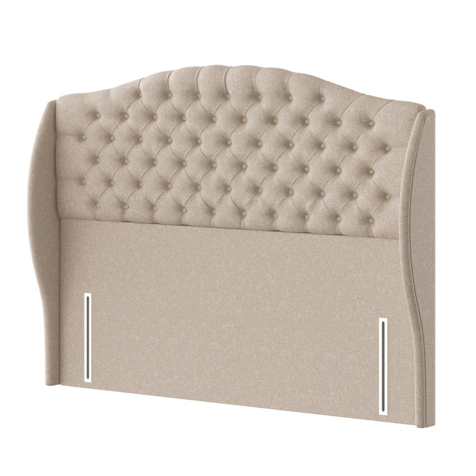 Silentnight headboard richmond tweed woven wheat 180cm angle